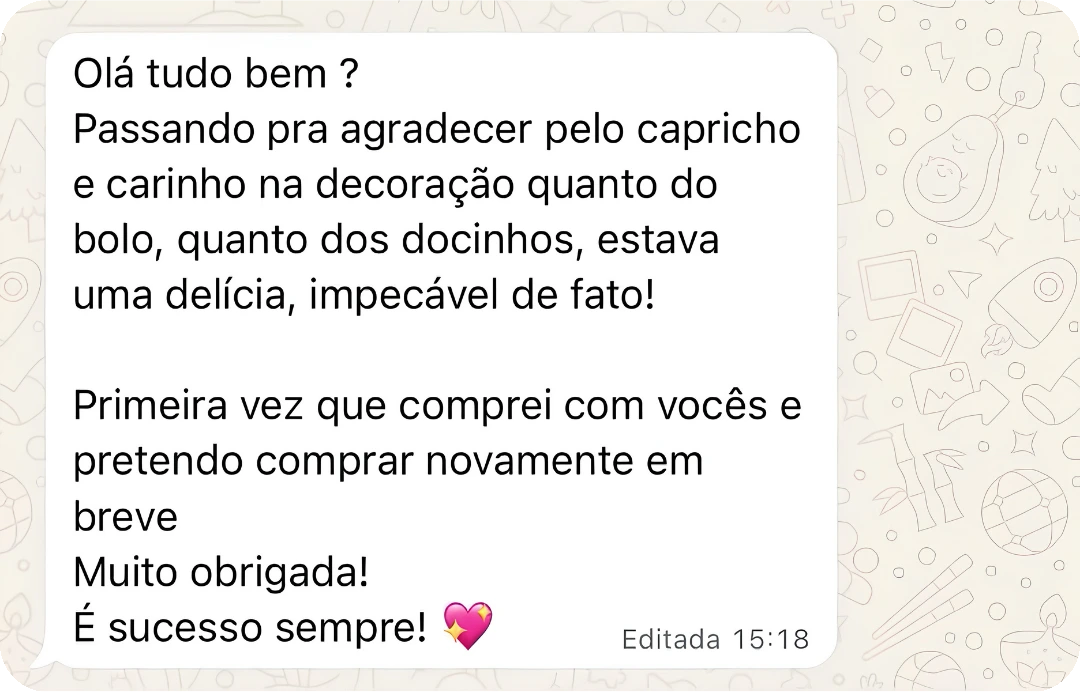 Feedback real de cliente LK Doceria 11