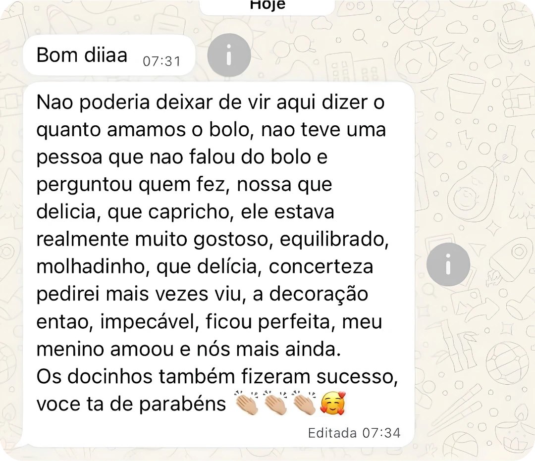 Feedback real de cliente LK Doceria 4