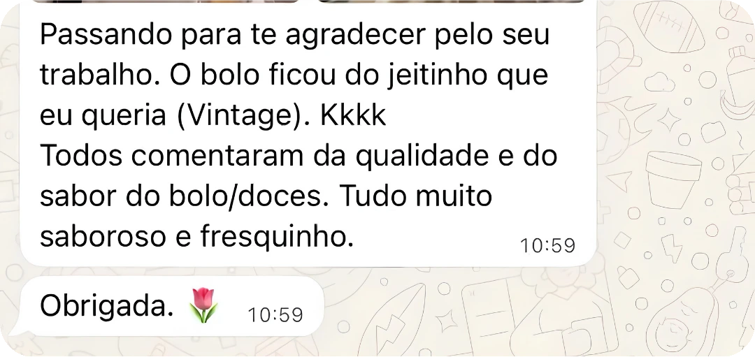 Feedback real de cliente LK Doceria 5