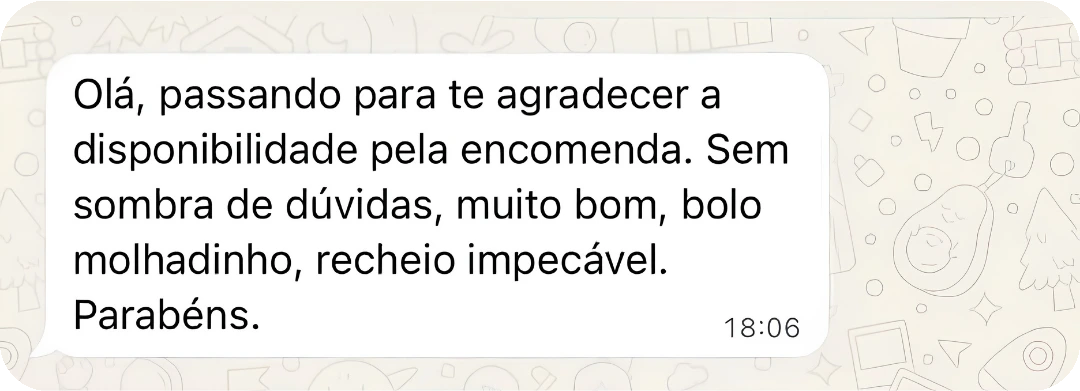Feedback real de cliente LK Doceria 8